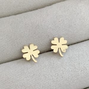 Aretes trébol oro 18k