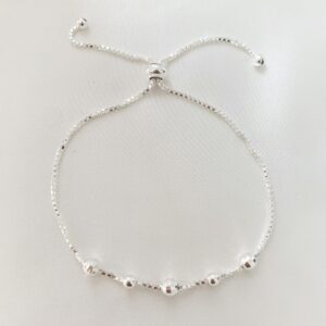 Pulsera graduable esferas plata