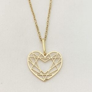 Dije corazón diseño calado oro 18k