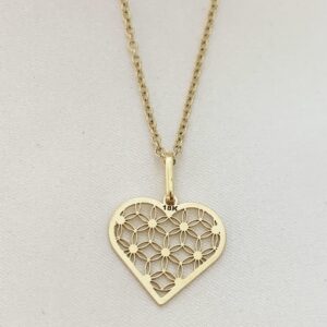 Dije Corazón Mándala oro 18k