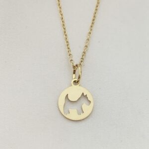 Dije placa perro oro 18k