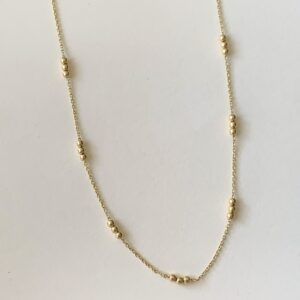 Collar 3 esferas oro 18k