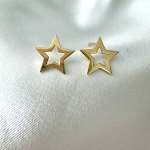 Aretes estrella oro 18k