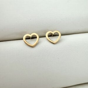 Aretes corazón oro 18k