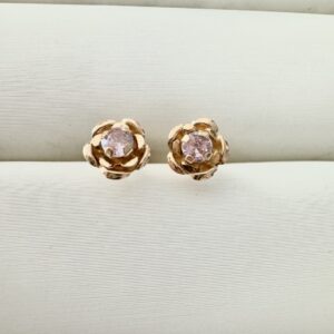 Arete bebé rosa oro 18k