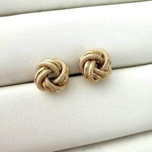 Aretes nudo entorchado oro 18k