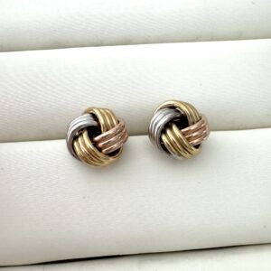 Arete nudo Hilon 3 colores oro 18k
