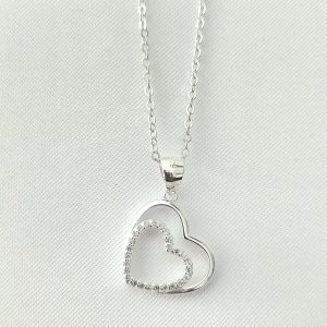 Collar corazones plata