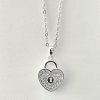 Collar corazón candado plata