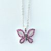 Collar mariposa rojo plata