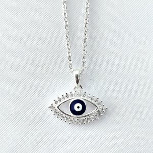 Collar ojo turco plata III