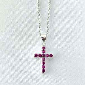 Collar Cruz reversible plata