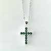 Collar cruz reversible verde plata