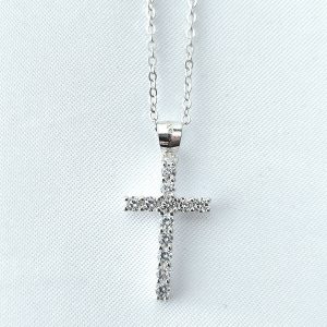 Cadena cruz plata I