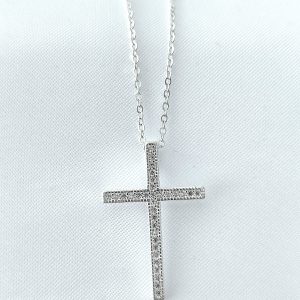 Cadena cruz plata II