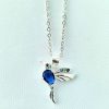 Collar colibrí azul plata