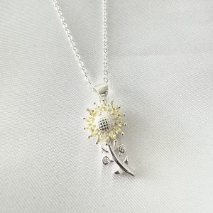 Collar Girasol giratorio plata