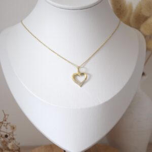 Collar corazón oro amarillo 18k