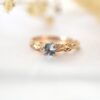 Anillo de compromiso aguamarina oro 18k